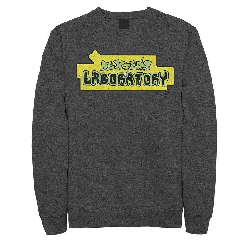 Mens Dexters Laboratory Original Logo Fleece Top Athletic Grey Product Image