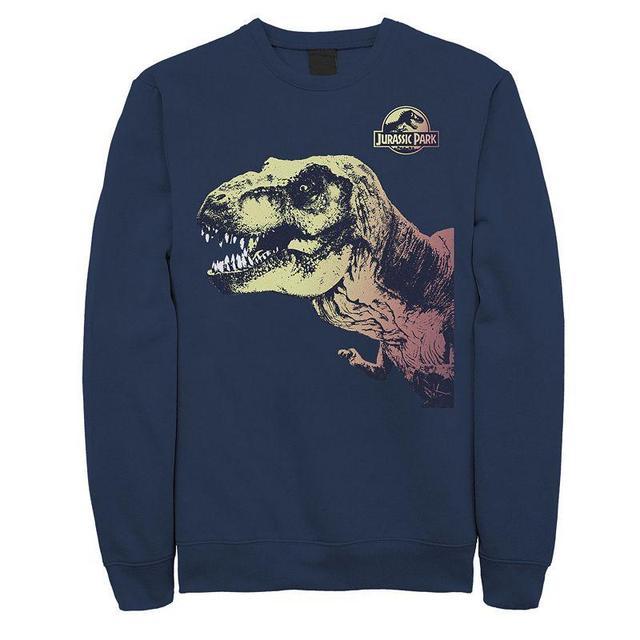 Mens Jurassic Park T-Rex Sunset Color Fil In Sweatshirt Blue Product Image