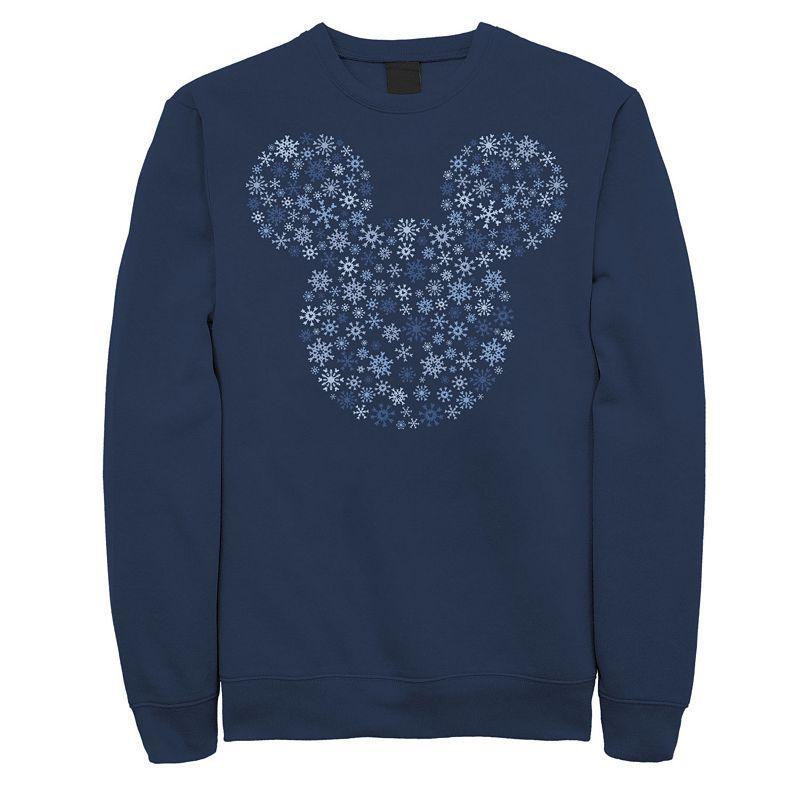 Disneys Mickey Mouse Mens Snowflake Fill Sweatshirt Blue Product Image