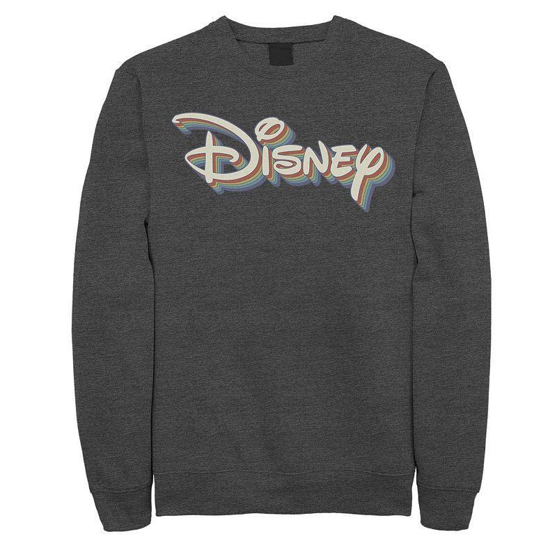 Mens Disney Rainbow 3D Logo Sweatshirt Grey Heather Product Image