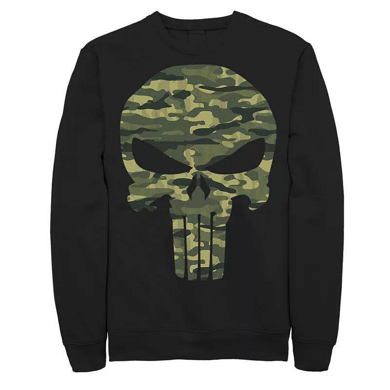 Big & Tall The Punisher Camo Skull Logo Fleece Graphic Pullover, Mens Product Image