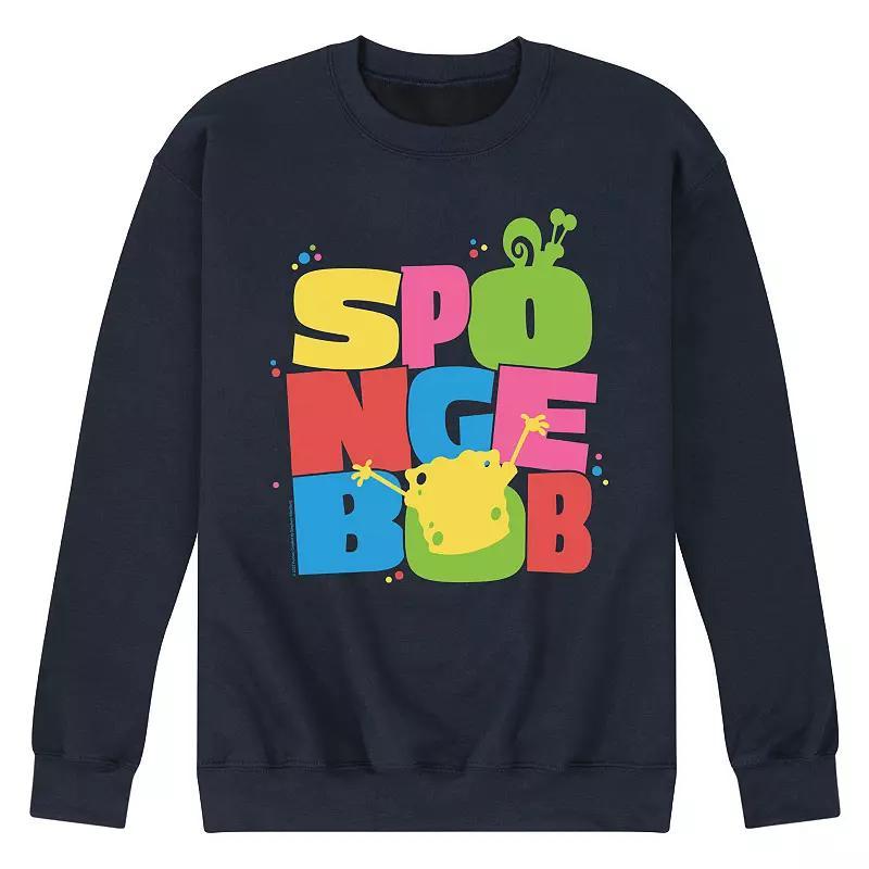 Mens SpongeBob SquarePants Fleece Sweatshirt Blue Product Image