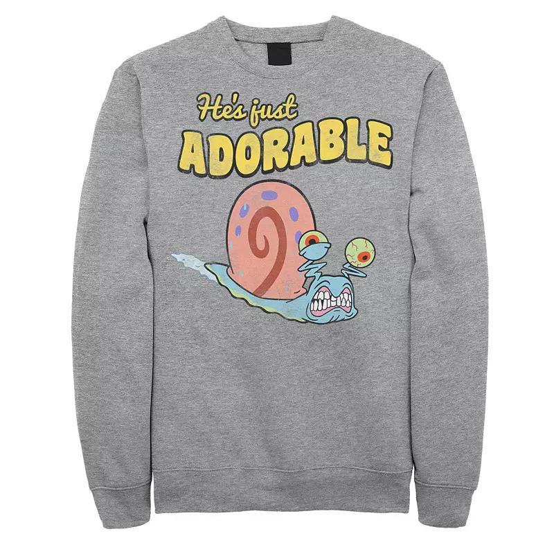 Mens SpongeBob SquarePants Gary Hes Just Adorable Sweatshirt Athletic Grey Product Image