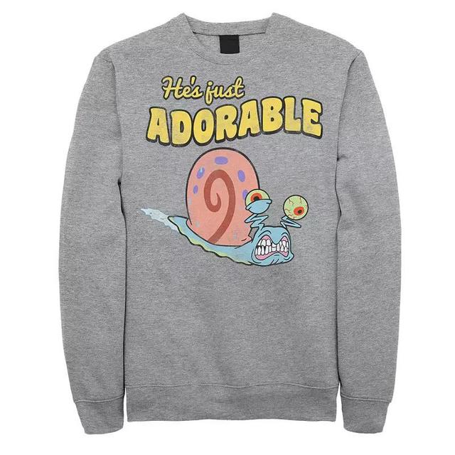 Mens SpongeBob SquarePants Gary Hes Just Adorable Sweatshirt Athletic Grey Product Image