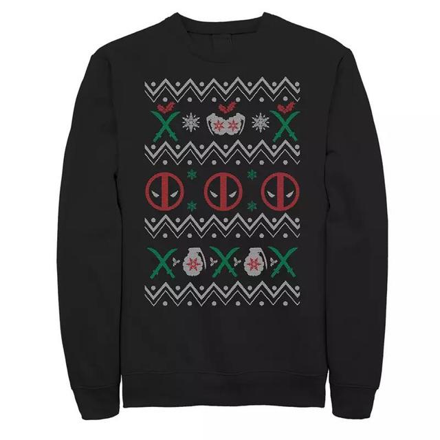 Mens Marvel Deadpool Ugly Christmas Sweater Stack Fleece Product Image