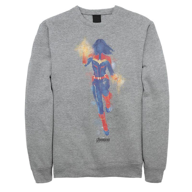 Mens Marvel Avengers Endgame Captain Marvel Sweatshirt Athletic Grey Product Image