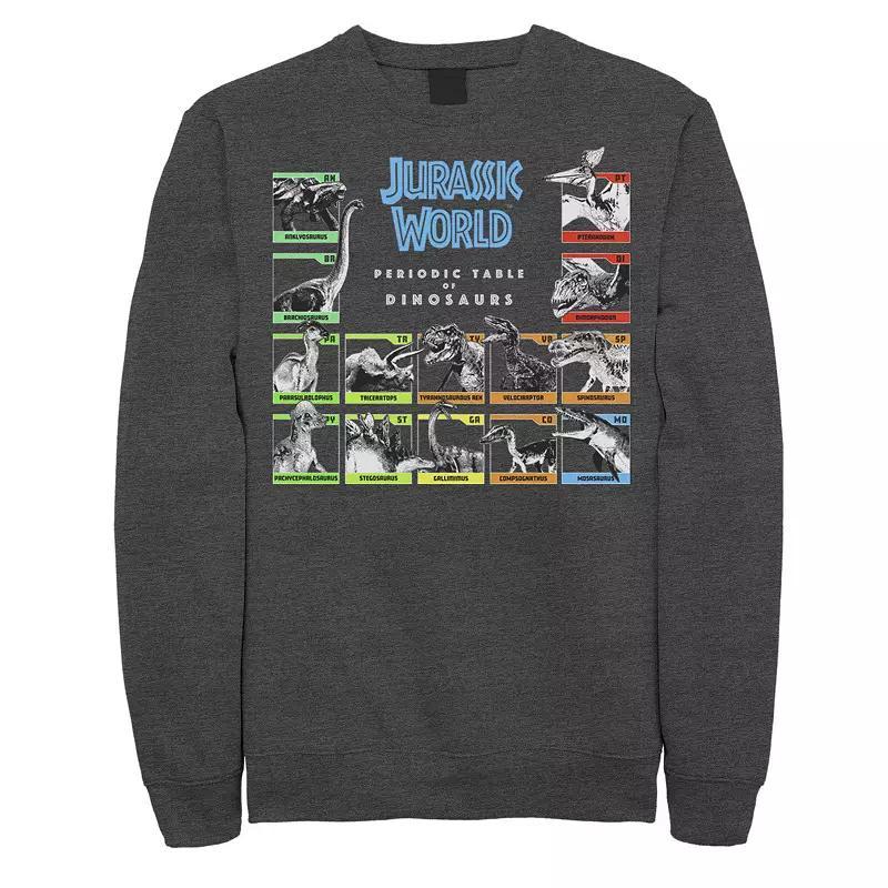 Mens Jurassic World Periodic Table of Dinosaurs Sweatshirt Dark Grey Product Image