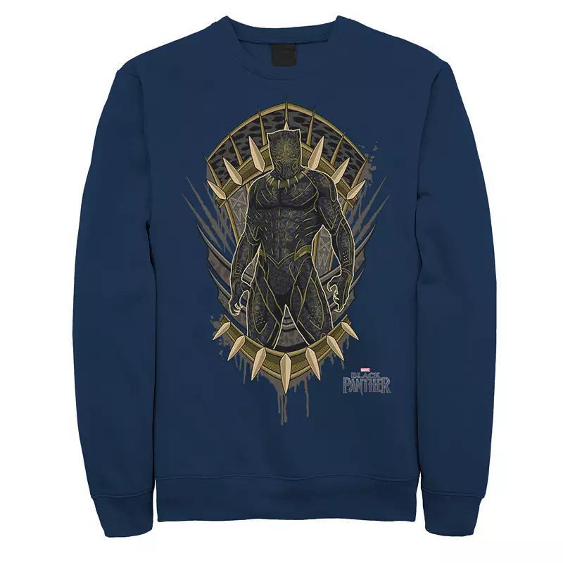 Mens Marvel Black Panther Movie Killmonger Jaguar Crest Sweatshirt Blue Product Image