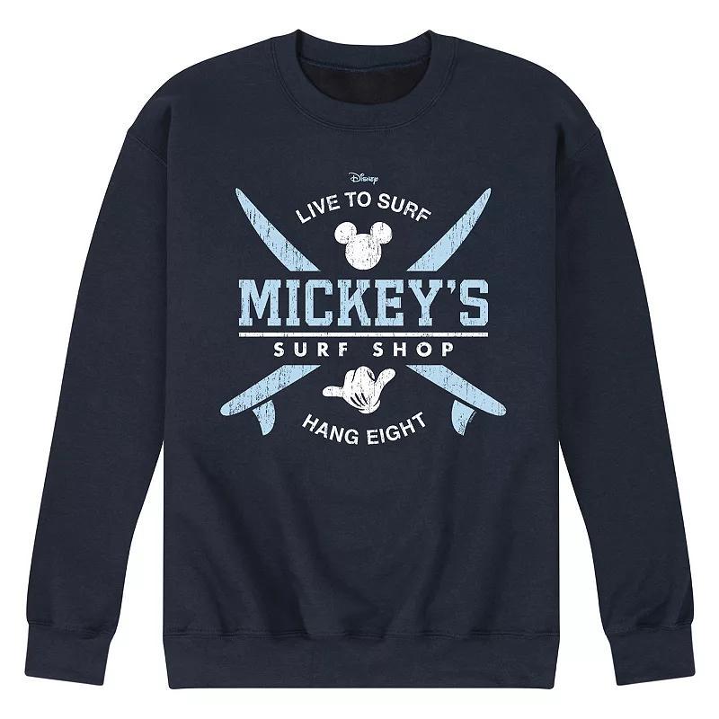 Disneys Mickey Mouse Mens Surf Shop Fleece Sweatshirt Blue Product Image