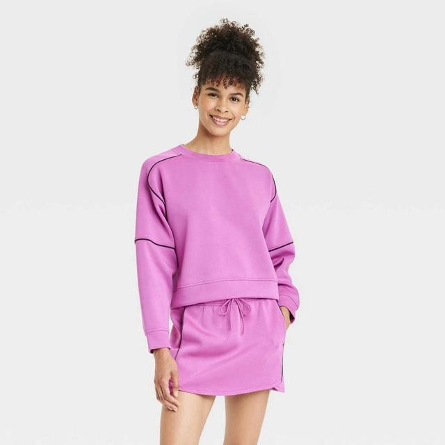 Womens Airy Sleek Crewneck Sweatshirt - All In Motion Dark Violet XS Product Image