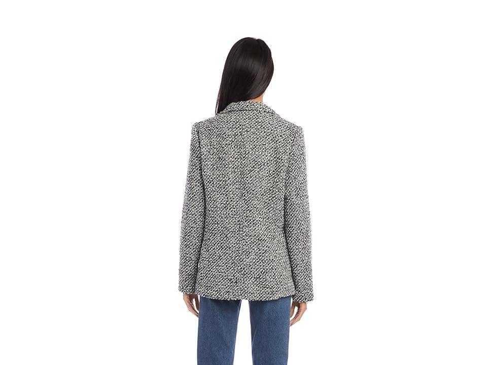 Karen Kane Tweed Blazer (Black/Off-White) Women's Jacket Product Image