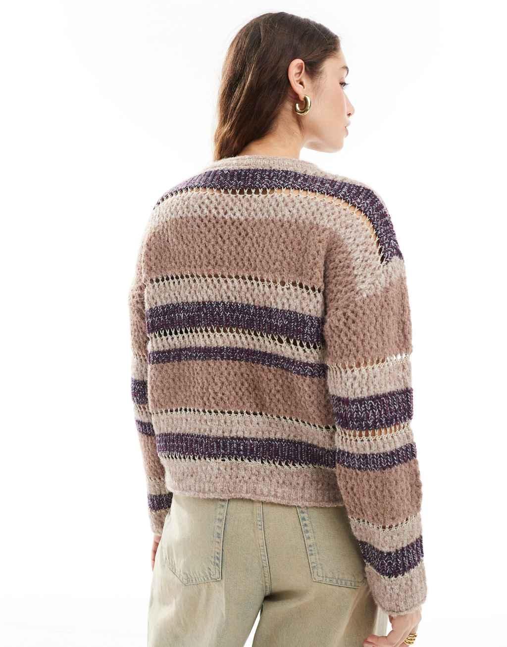 Daisy Street wavy loose knit extreme relaxed sweater Product Image