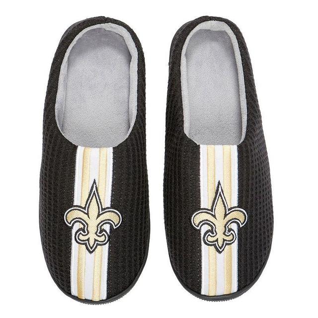 Mens FOCO New Orleans Saints Team Stripe Memory Foam Slide Slippers Product Image