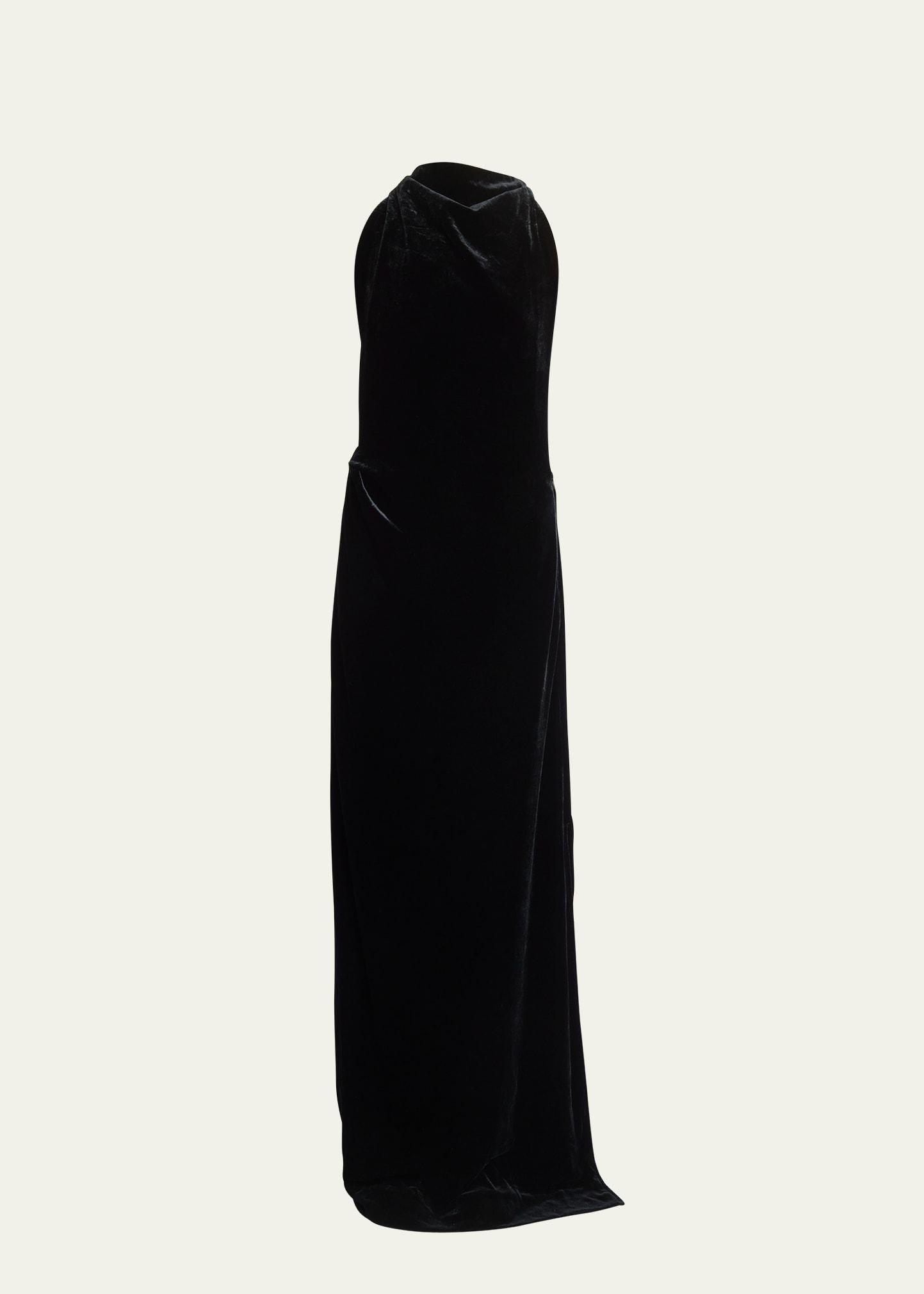 Womens Velvet Twist Back Gown Product Image