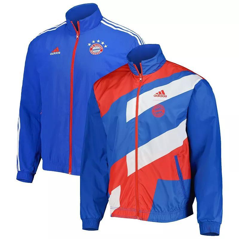 Mens adidas Blue Bayern Munich Team Logo Anthem Full-Zip Jacket Product Image