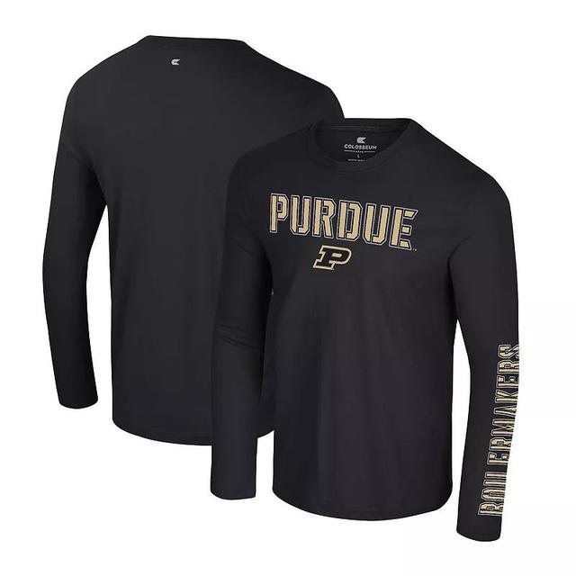 Mens Colosseum Purdue Boilermakers Color Pop Active Blend 2-Hit Long Sleeve T-Shirt Product Image