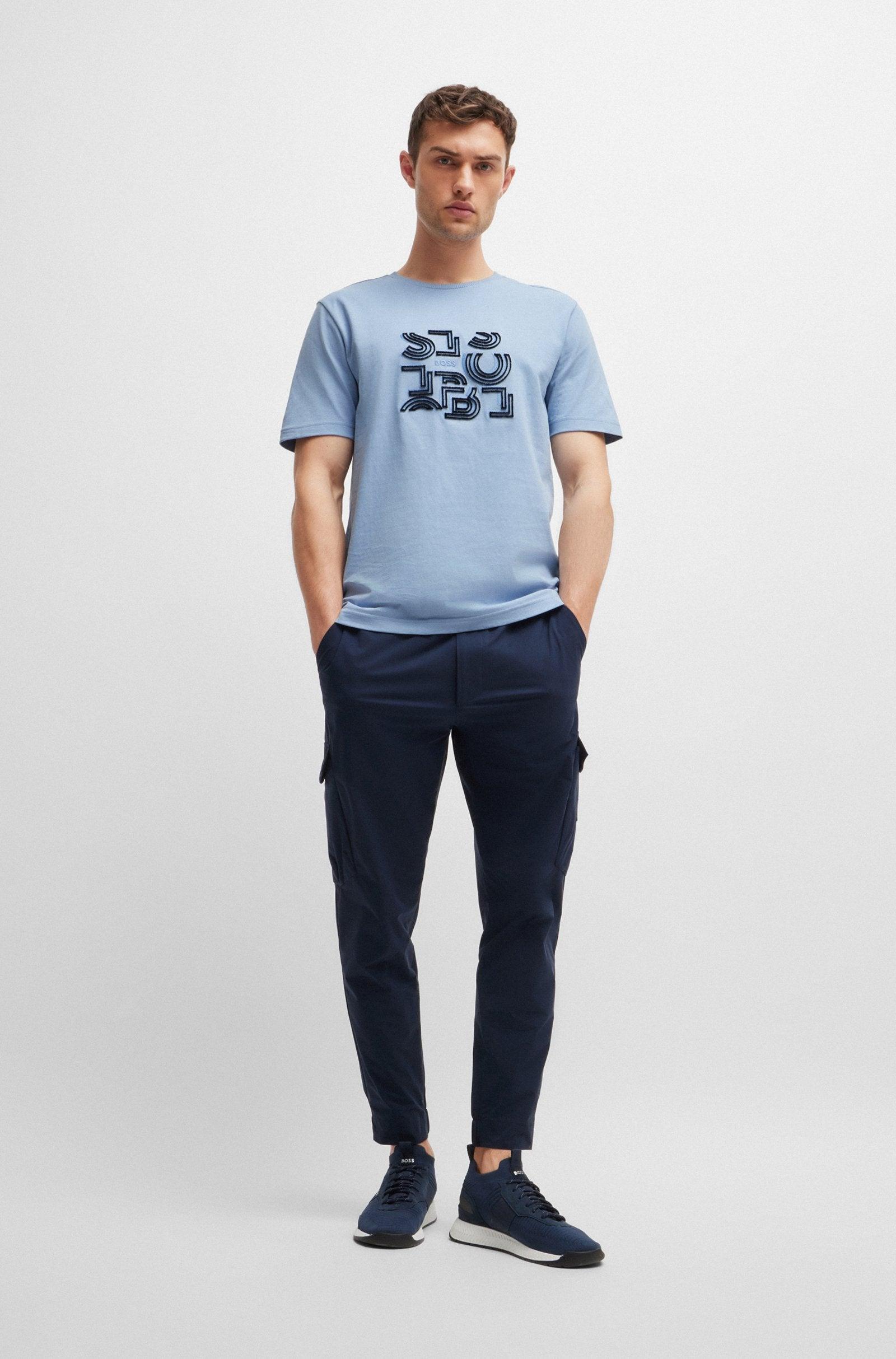 Boss Cotton Jersey T-shirt with Typographic Artwork Product Image