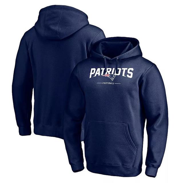 Mens Fanatics Branded New England Patriots Logo Team Lockup Fitted Pullover Hoodie Blue Product Image