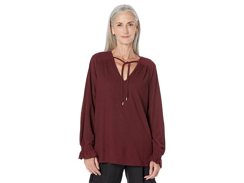 MICHAEL Michael Kors Solid Raglan Peasant Tunic (Merlot) Women's Clothing product image