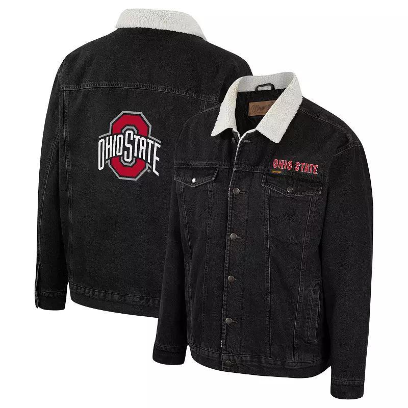 Mens Colosseum x Wrangler Charcoal Ohio State Buckeyes Western Button-Up Denim Jacket Product Image