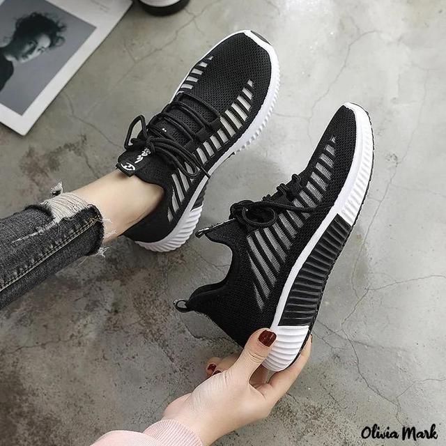 Olivia Mark – Casual Mesh Hollow Out Running Shoes Breathable Sneakers Product Image