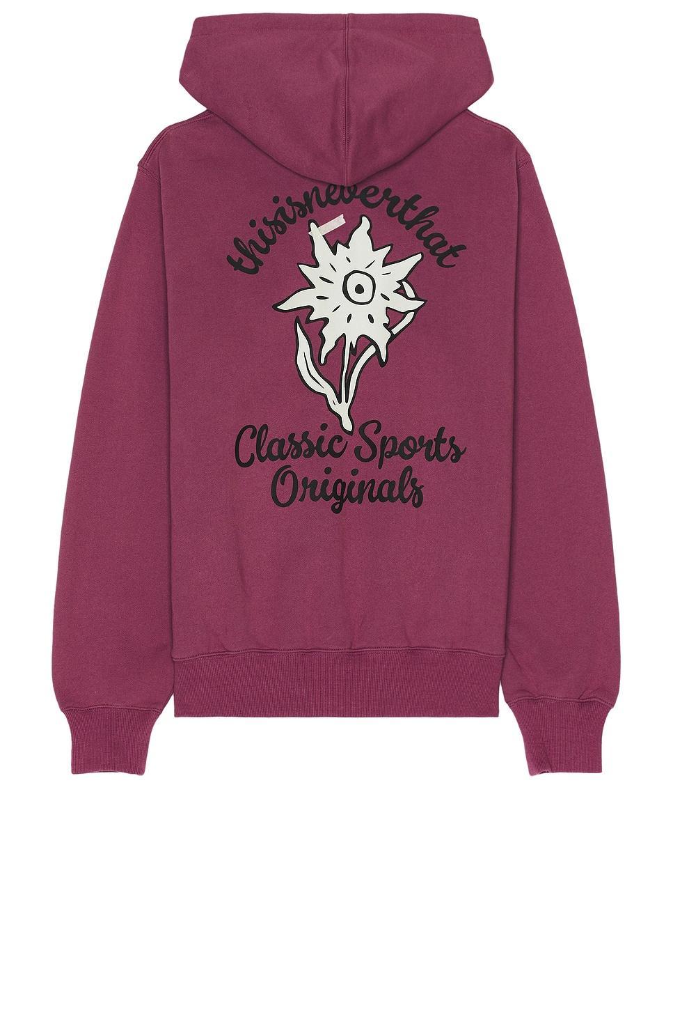 thisisneverthat Edelweiss Hoodie in Fuchsia - Red. Size S (also in ). Product Image