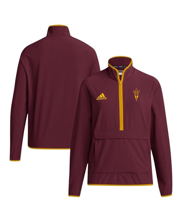 Adidas Mens Maroon Arizona State Sun Devils Coaches Sideline Half-Zip Jacket Product Image