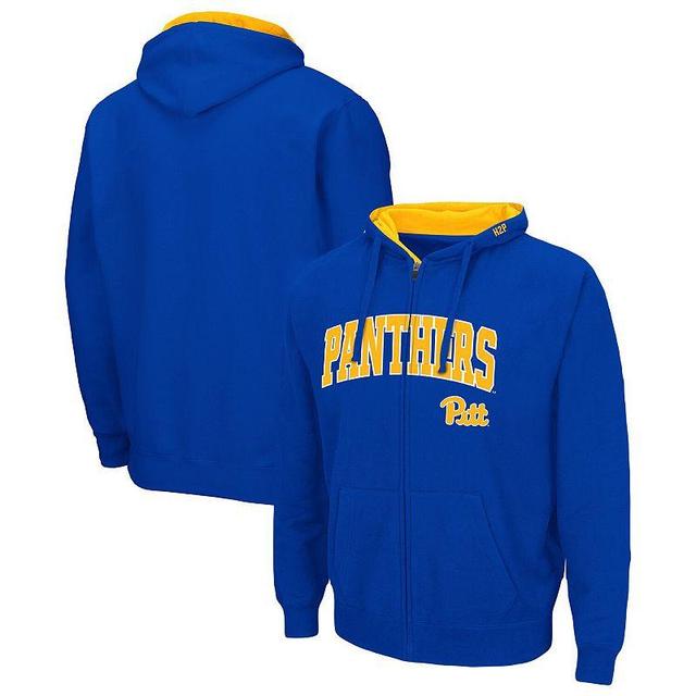 Mens Colosseum Royal Pitt Panthers Arch & Team Logo 3.0 Full-Zip Hoodie Product Image