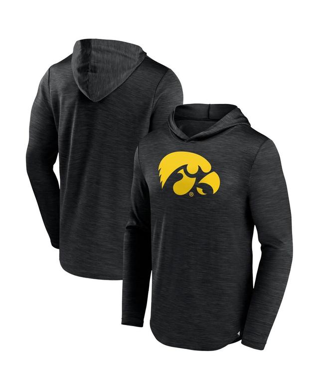 Mens Fanatics Heather Black Iowa Hawkeyes Transitional Hoodie T-shirt Product Image