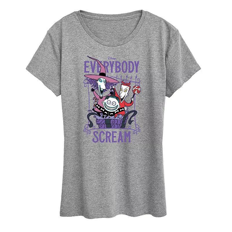 Disneys Nightmare Before Christmas Womens Everybody Scream Graphic Tee, Girls Product Image