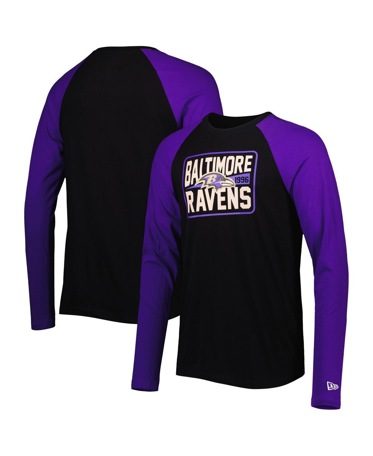 Mens New Era Black Baltimore Ravens Current Raglan Long Sleeve T-shirt Product Image