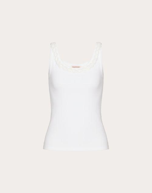 EMBROIDERED COTTON RIB TOP Product Image