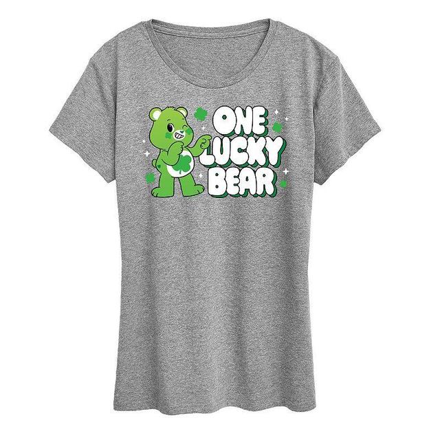 Womens Care Bears One Lucky Bear Graphic Tee, Girls Heather Grey Product Image