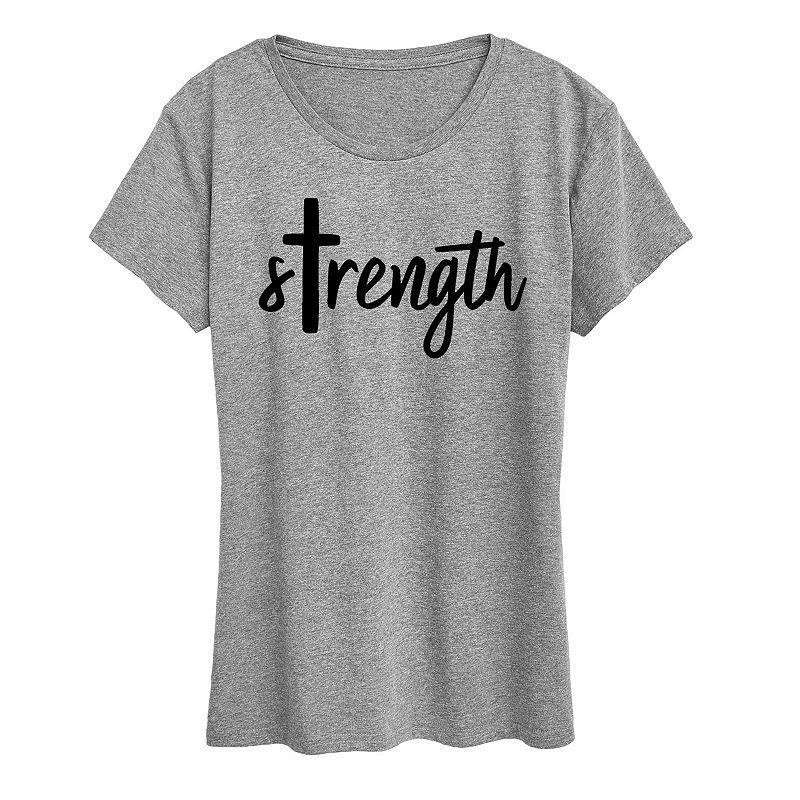 Womens Strength Cross Graphic Tee Grey Yellow Product Image