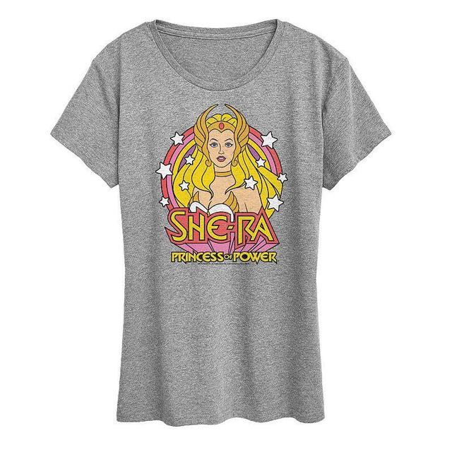 Womens She-Ra With Stars Graphic Tee, Girls Grey Royal Blue Product Image