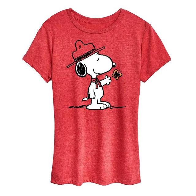 Womens Peanuts Ranger Snoopy Butterfly Graphic Tee Product Image