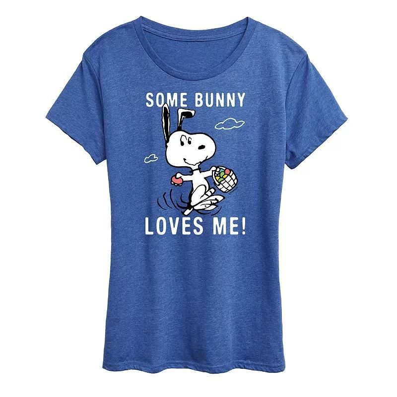 Womens Peanuts Snoopy Some Bunny Graphic Tee Grey Gray Product Image