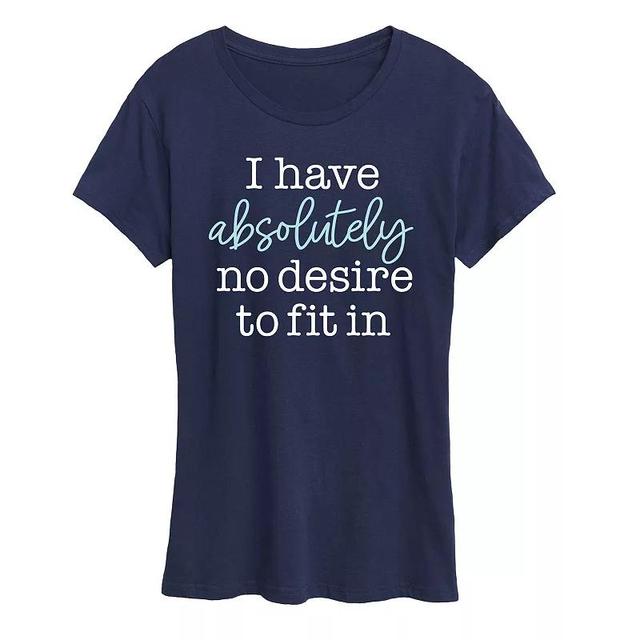 Womens No Desire To Fit In Graphic Tee Blue Product Image