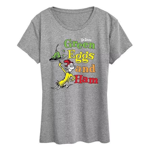 Womens Dr. Seuss Green Eggs And Ham Graphic Tee, Girls Grey Gray Product Image