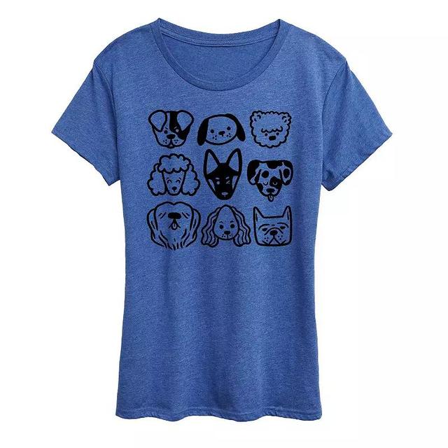 Womens Dog Faces Grid Graphic Tee Product Image