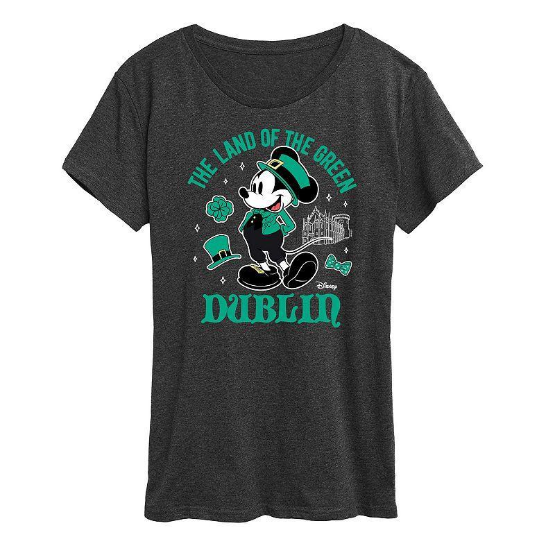 Disneys Mickey Mouse Womens St. Patricks Dublin Graphic Tee Heather Grey Product Image