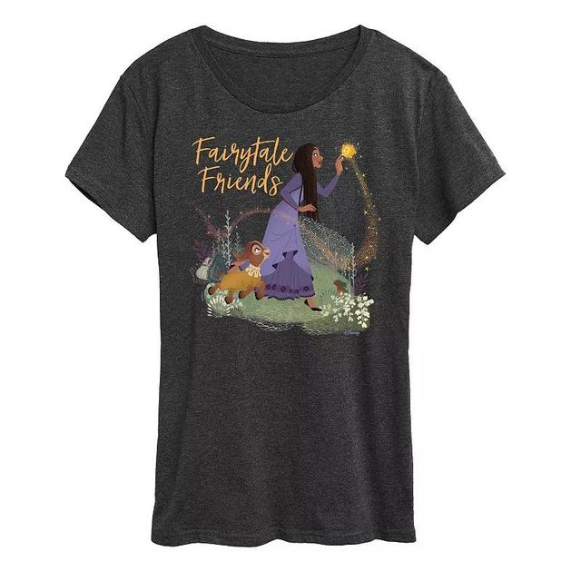 Disneys Wish Asha, Valentino, and Star Womens Fairytale Friends Graphic Tee, Girls Product Image