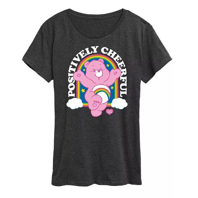 Womens Care Bears Positively Cheerful Graphic Tee, Girls Grey Gray Product Image