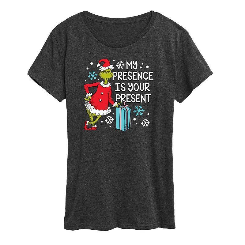 Womens Dr. Seuss The Grinch Presence Present Graphic Tee, Girls Product Image