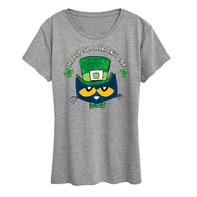 Womens Pete The Cat St. Patricks Day Pete Face Graphic Tee Product Image