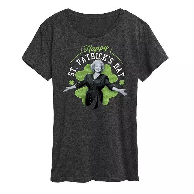 Womens Golden Girls Rose Happy St. Patricks Graphic Tee, Girls Heather Grey Product Image