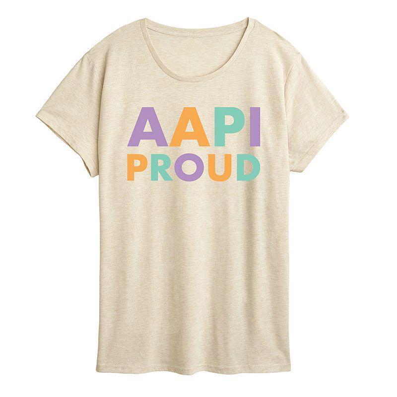 Plus AAPI Proud Graphic Tee, Womens Beig/Green Product Image