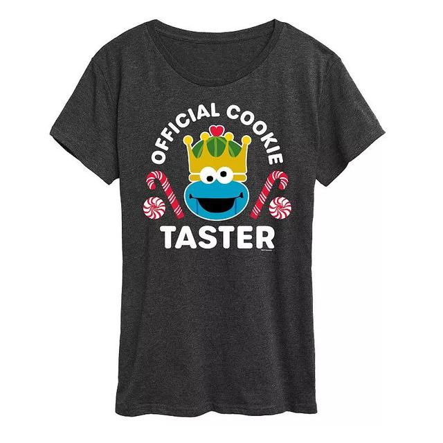 Womens Sesame Street Official Taster Graphic Tee, Girls Grey Heather Product Image