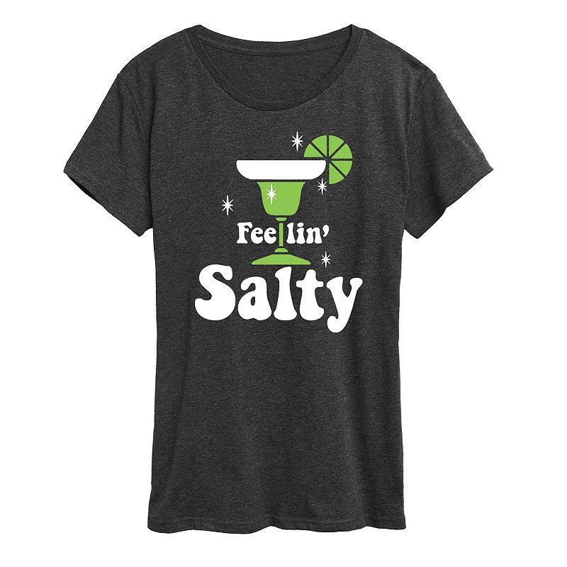 Womens Feelin Salty Graphic Tee Blue Product Image