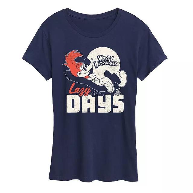 Womens Woody Woodpecker Lazy Days Graphic Tee, Girls Heather Grey Product Image